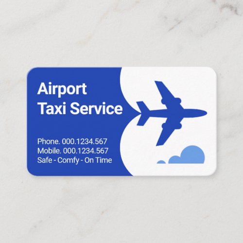 Airplane Taxi Flying Blue Skies Business Card