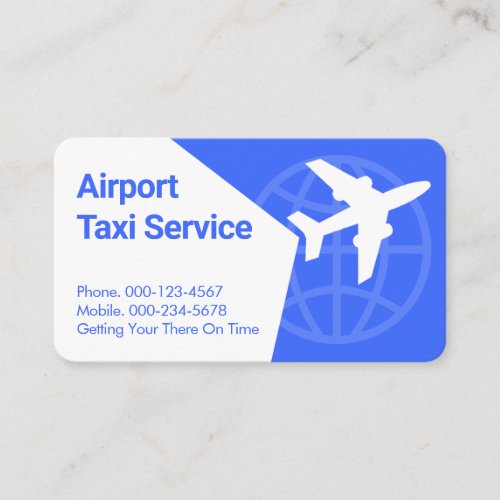 Airplane Taxi Flying Globe Business Card