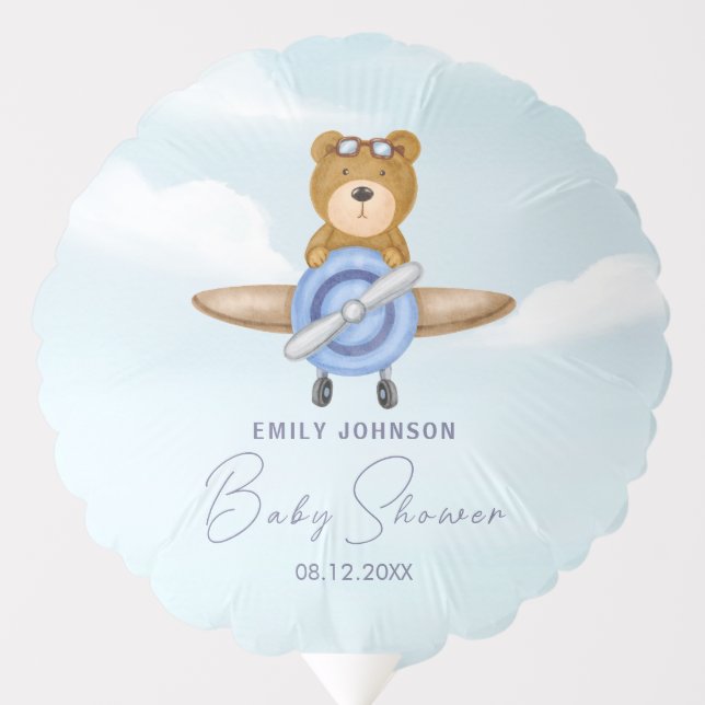 Airplane Teddy Bear  Balloon (Front)