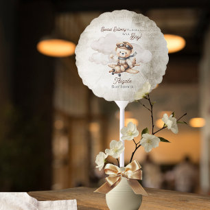 Airplane Teddy Bear Special Delivery Baby Shower Balloon