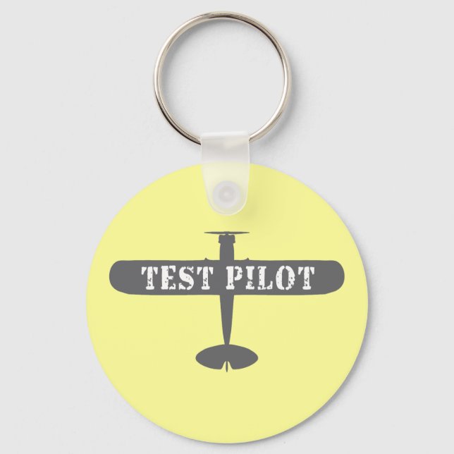 Airplane & Test Pilot Keychain (Front)
