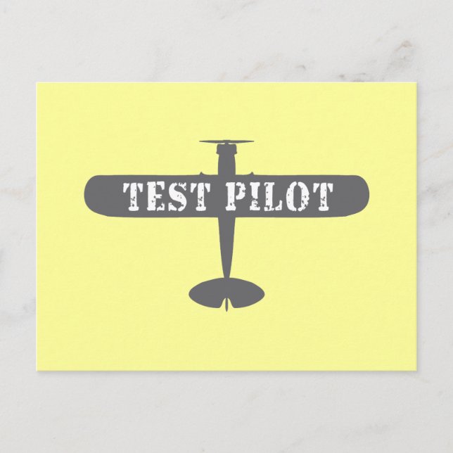 Airplane & Test Pilot Postcard (Front)