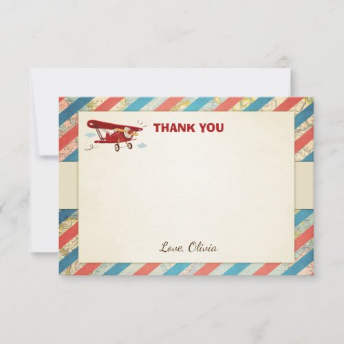 Airplane Thank You card Vintage Plane Shower