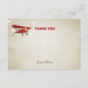 Airplane Thank You card Vintage Plane Shower