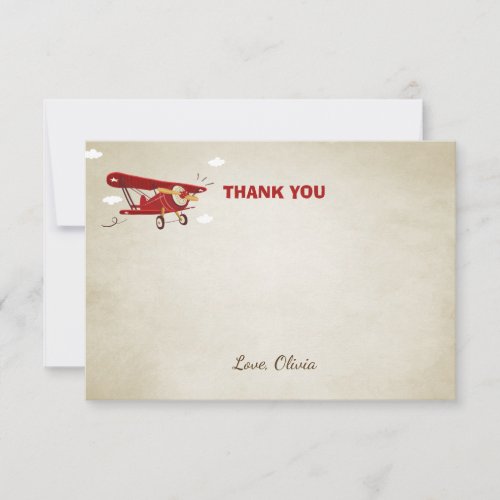 Airplane Thank You card Vintage Plane Shower