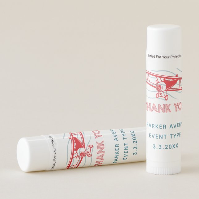 Airplane Thank you Favors Lip Balm (Front)