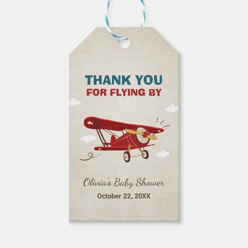 Airplane thank you tags Vintage Adventure Travel