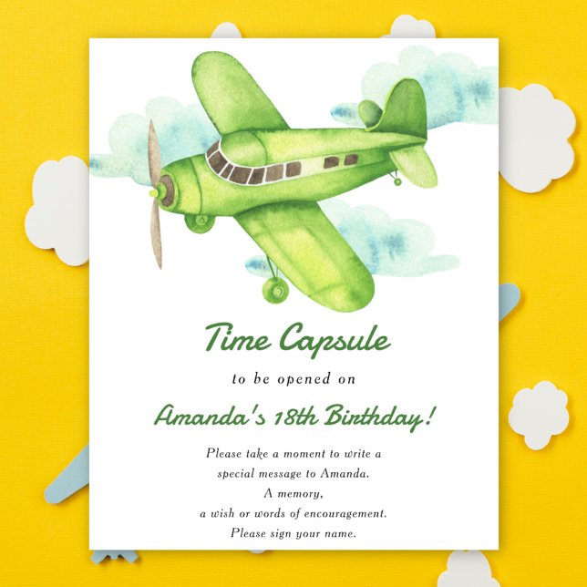 Airplane Time Capsule 1st birthday gender neutral Poster (Creator Uploaded)