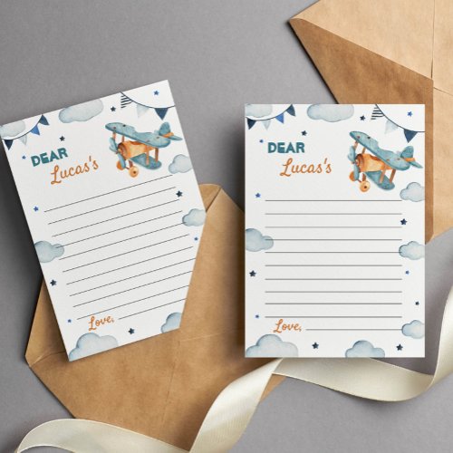 Airplane Time Capsule Note Card
