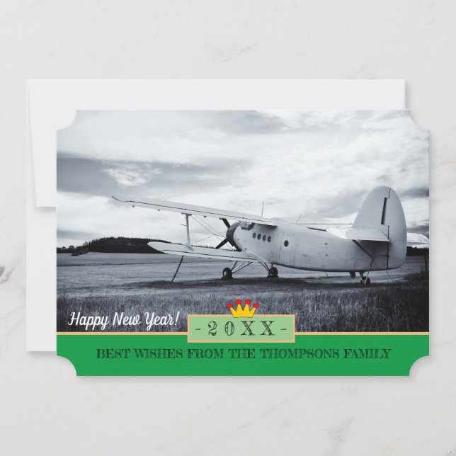 Airplane to New Horizons, & Happy New Year! Card (Front)