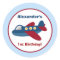 Airplane Town Round Custom Favor Sticker