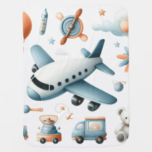 Airplane toy baby blanket