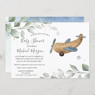 Airplane Toy Baby Shower By Mail Invitation