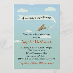 Airplane Transportation Baby Shower Invitaiton Invitation