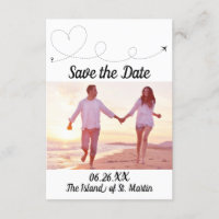 Airplane Travel - 3x5 Save the Date Invitation