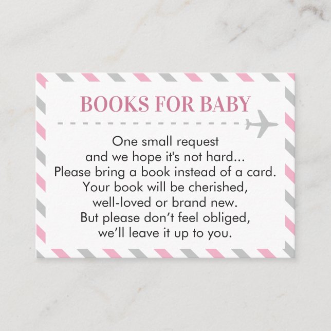 Airplane Travel Books for Baby Book Request Card (Front)