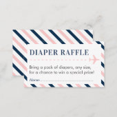 Airplane Travel Diaper Raffle Ticket Baby Shower Enclosure Card (Front/Back)