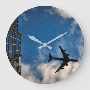 airplane travel large clock