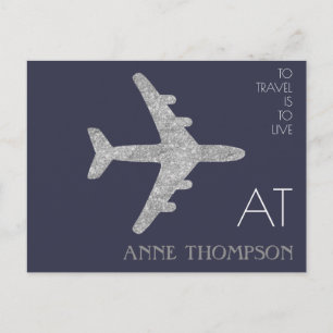 airplane travel postcard
