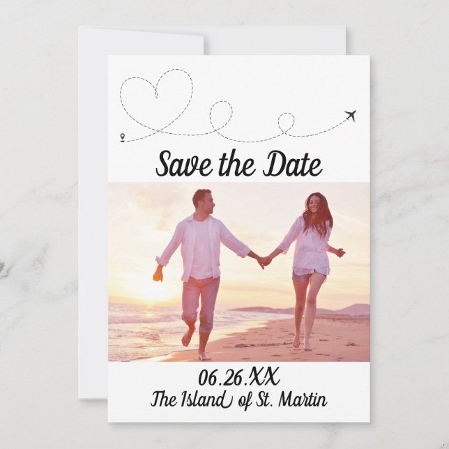 Airplane Travel - Save the Date Invitation (Front)
