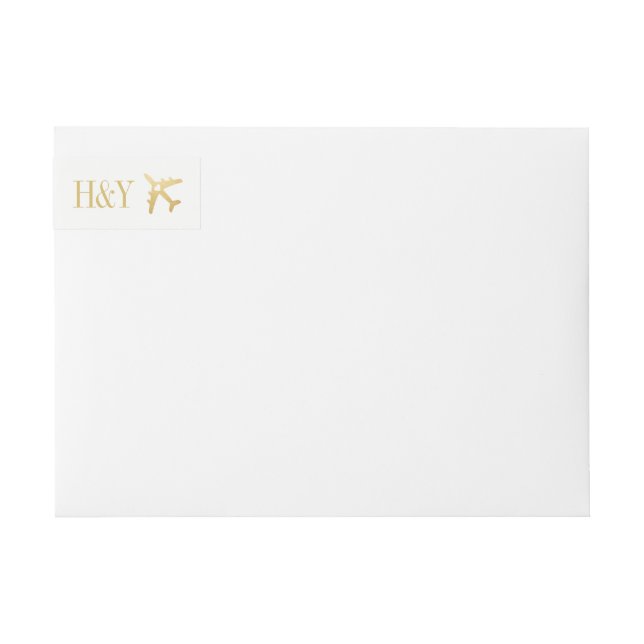 Airplane Travel Theme Address Wrap Around Label (Front)