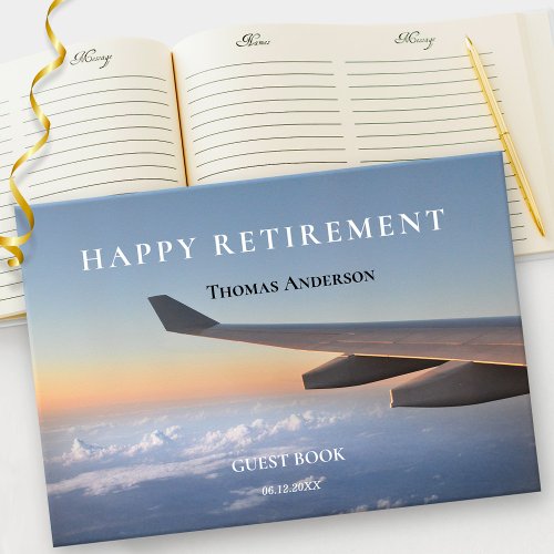 Airplane Travel Themed Retirement Guest Book