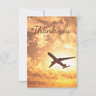 Airplane Travel Vacation Flying Thank You Card