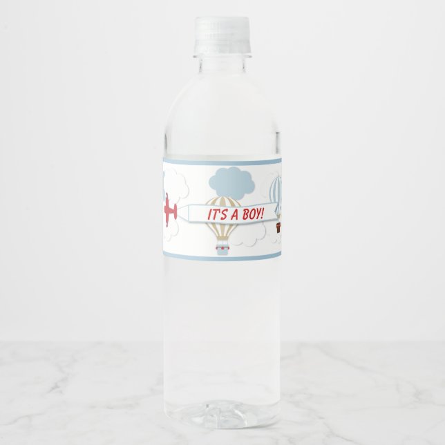 Airplane/ Up Up And Away Water Label (Front)