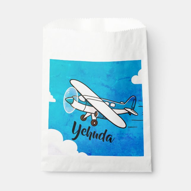 Airplane upsherin  favor bag (Front)