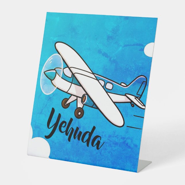 Airplane upsherin pedestal sign (Front)