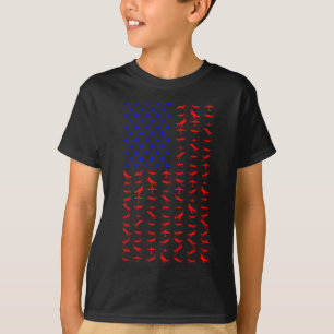 Airplane Us Flag American Independence Day 4th Of T-Shirt