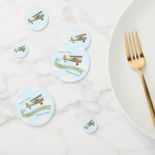 Airplane Vintage Baby Shower Confetti