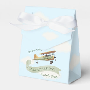 Airplane Vintage Baby Shower Favor Boxes