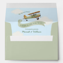 Airplane Vintage Baby Shower Invitation