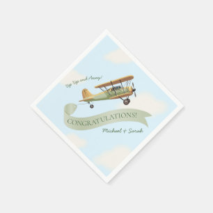 Airplane Vintage Baby Shower Napkins