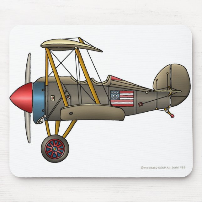 Airplane Vintage Biplane Mouse Pad (Front)