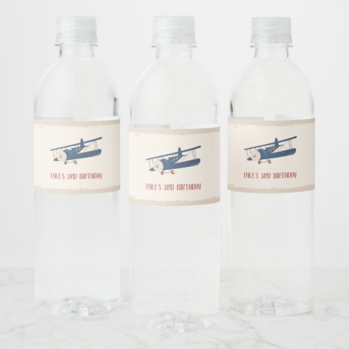 Airplane Water Bottle Label _ Custom