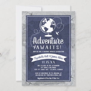 Airplane Wedding Shower Invitation