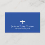Airplane white blue modern aviation business card