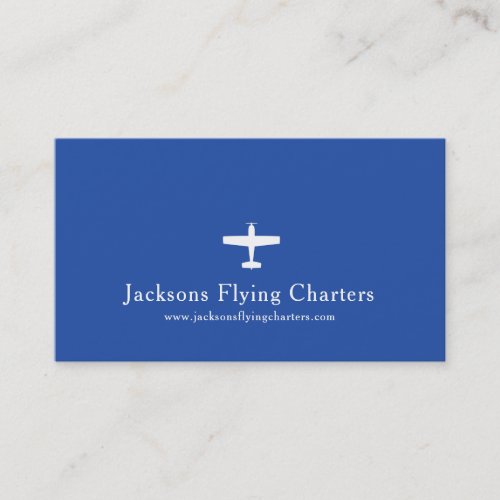 Airplane white blue modern aviation business card