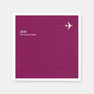 Airplane Wine Color Pilot Party Aero Napkins