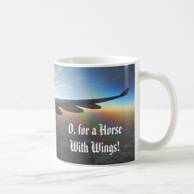 Airplane Wing against Setting Sun Mug (Right)
