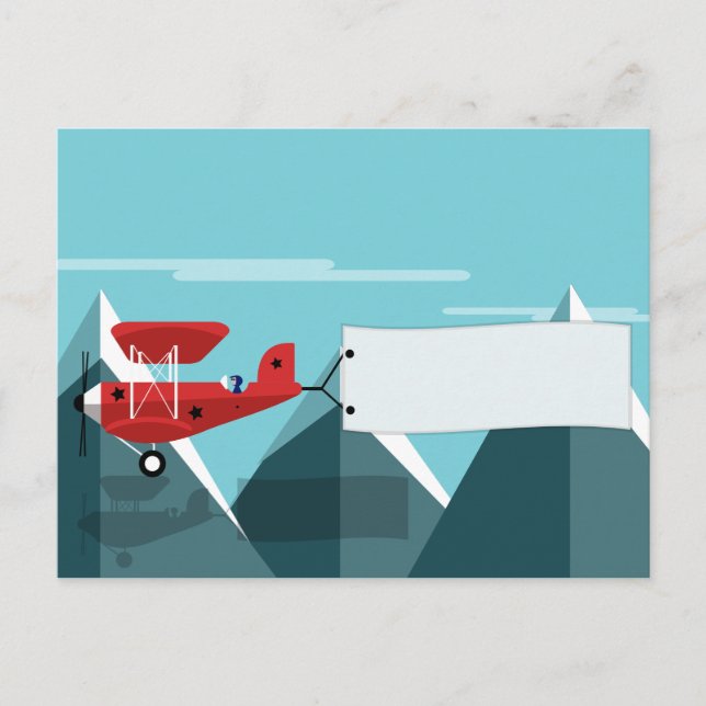 Airplane with banner - Postcard with text place (Front)