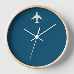 Airplane with dotted line clock