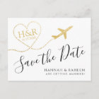 Airplane with Heart Destination Wedding Save Date