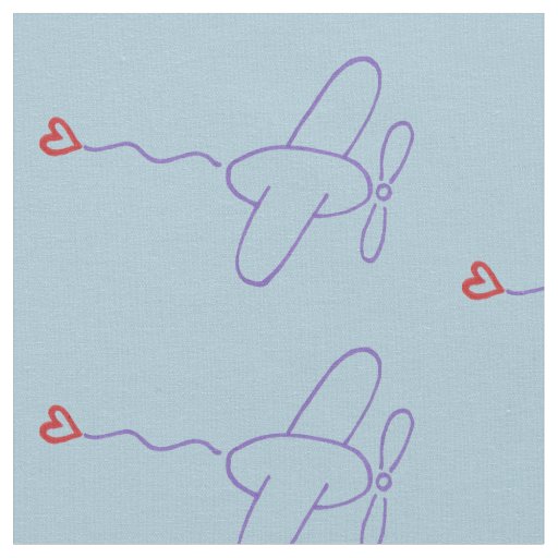 Airplane with Heart Fabric