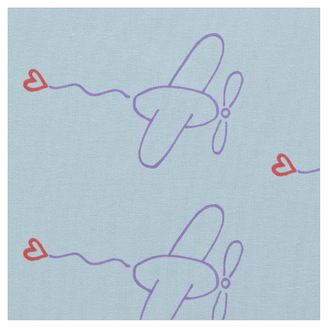 Airplane with Heart Fabric (Close Up)