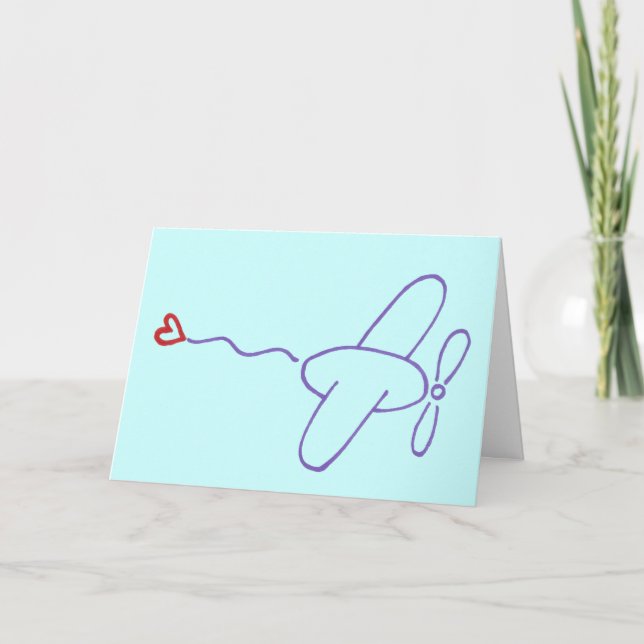 Airplane with Heart Happy Father's Day Card (Front)