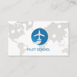 Airplane World Map Business Card