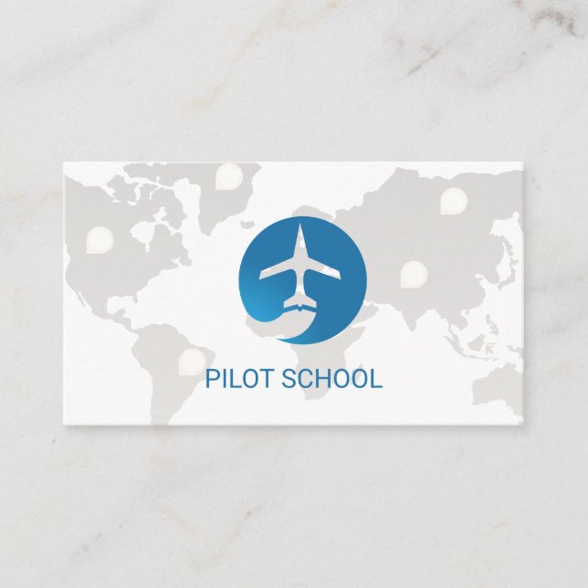 Airplane | World Map Business Card (Front)